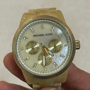 Michael Kors Women's MK5039 Ritz Horn Cream Tortoise Shell Watch